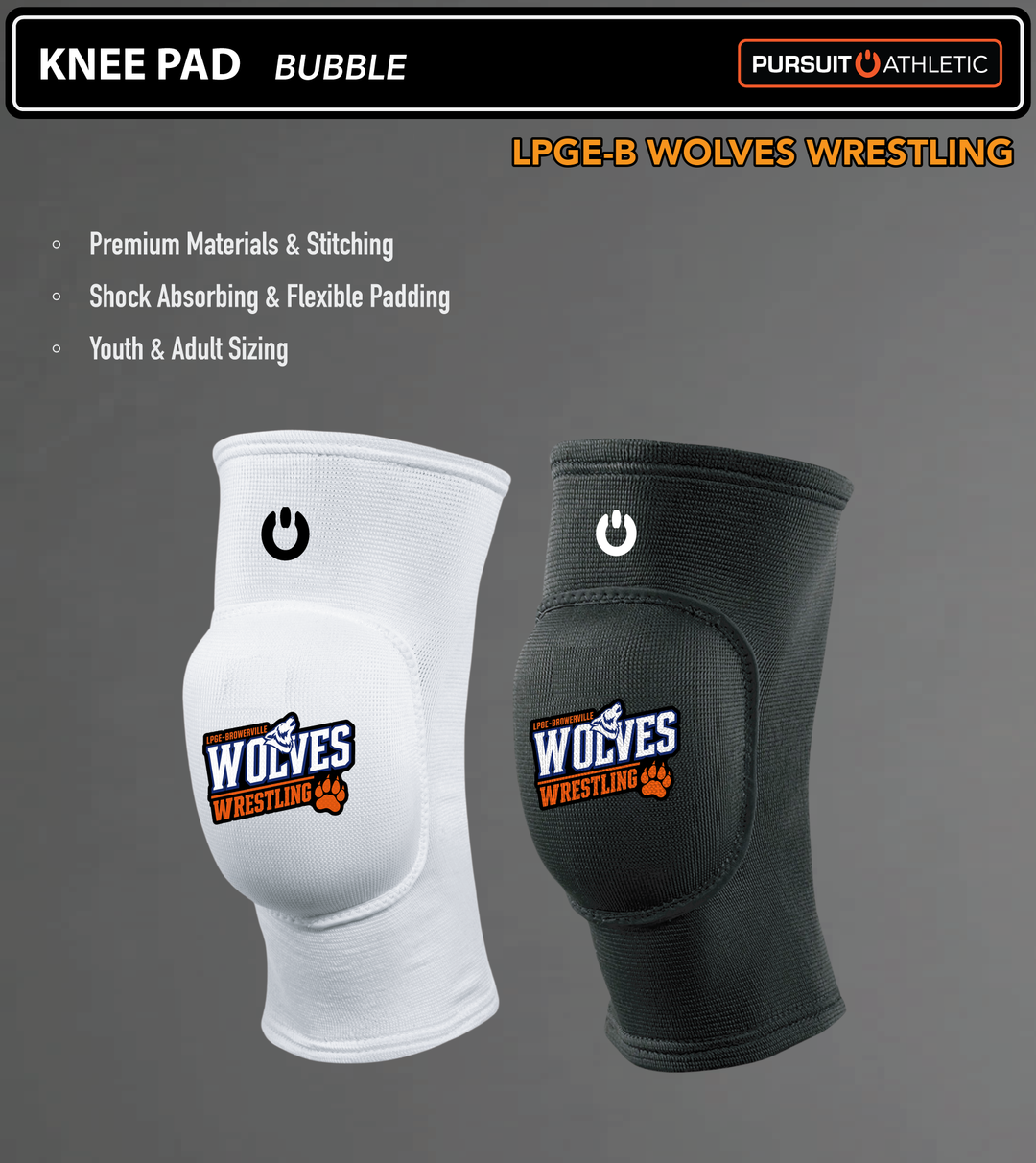 KNEE PAD | Bubble | LPGE-B Wolves Wrestling - All Colors