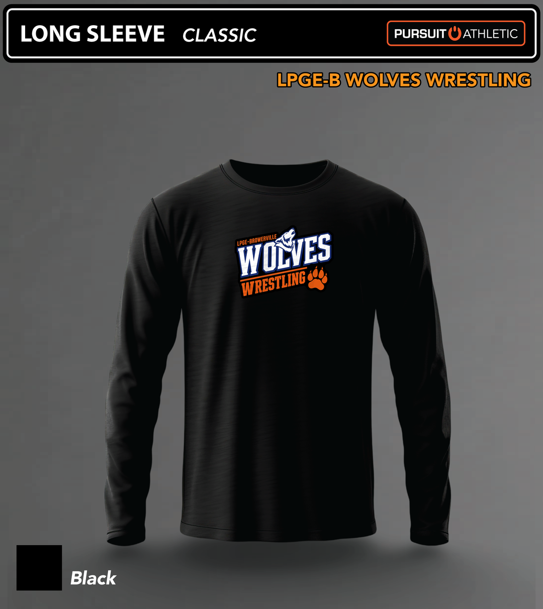 LONG SLEEVE | Classic | LPGE-B Wolves Wrestling - Black