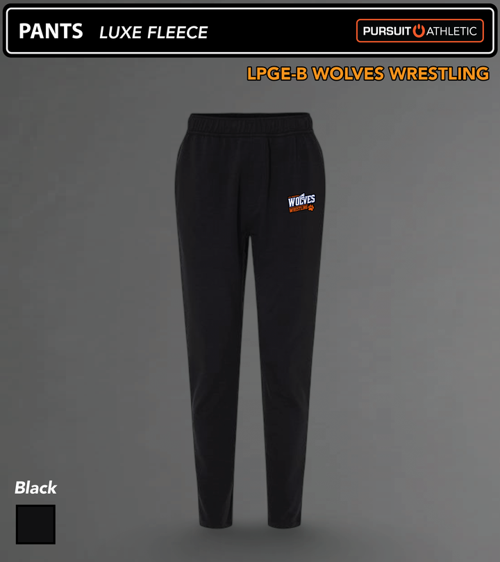 PANTS | Luxe Fleece | LPGE-B Wolves Wrestling - Black