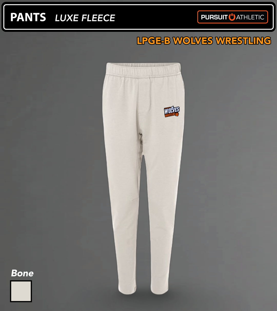 PANTS | Luxe Fleece | LPGE-B Wolves Wrestling - Bone