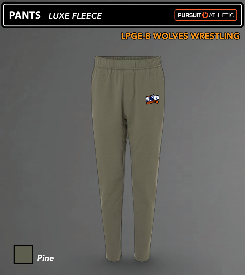 PANTS | Luxe Fleece | LPGE-B Wolves Wrestling - Pine