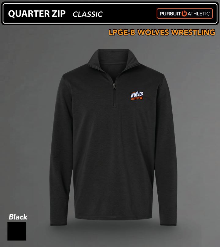 QUARTER ZIP | Classic | LPGE-B Wolves Wrestling - Black