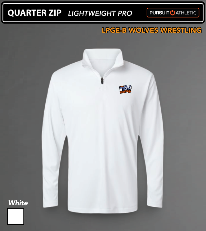 QUARTER ZIP | Lightweight Pro | LPGE-B Wolves Wrestling - White