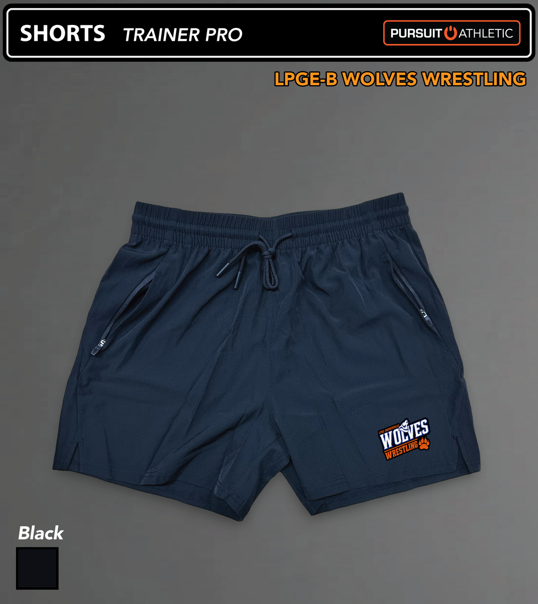 SHORTS | Trainer Pro | LPGE-B Wolves Wrestling - Black