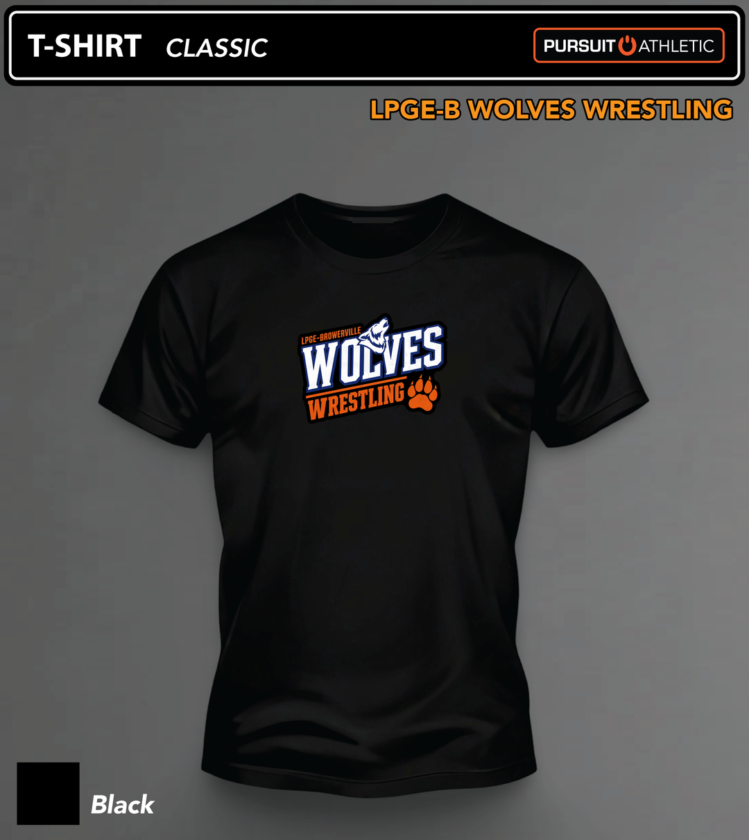 T-SHIRT | Classic | LPGE-B Wolves Wrestling - Black