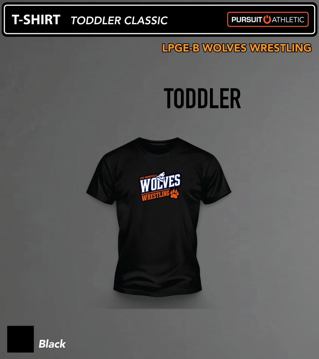 T-SHIRT | Toddler Classic | LPGE-B Wolves Wrestling - Black