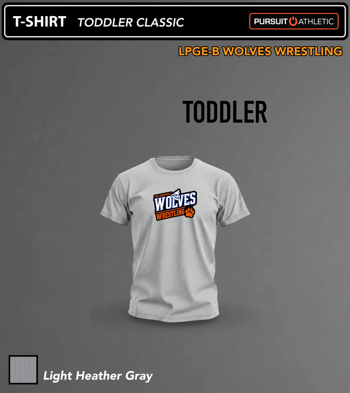 T-SHIRT | Toddler Classic | LPGE-B Wolves Wrestling - Light Heather Gray