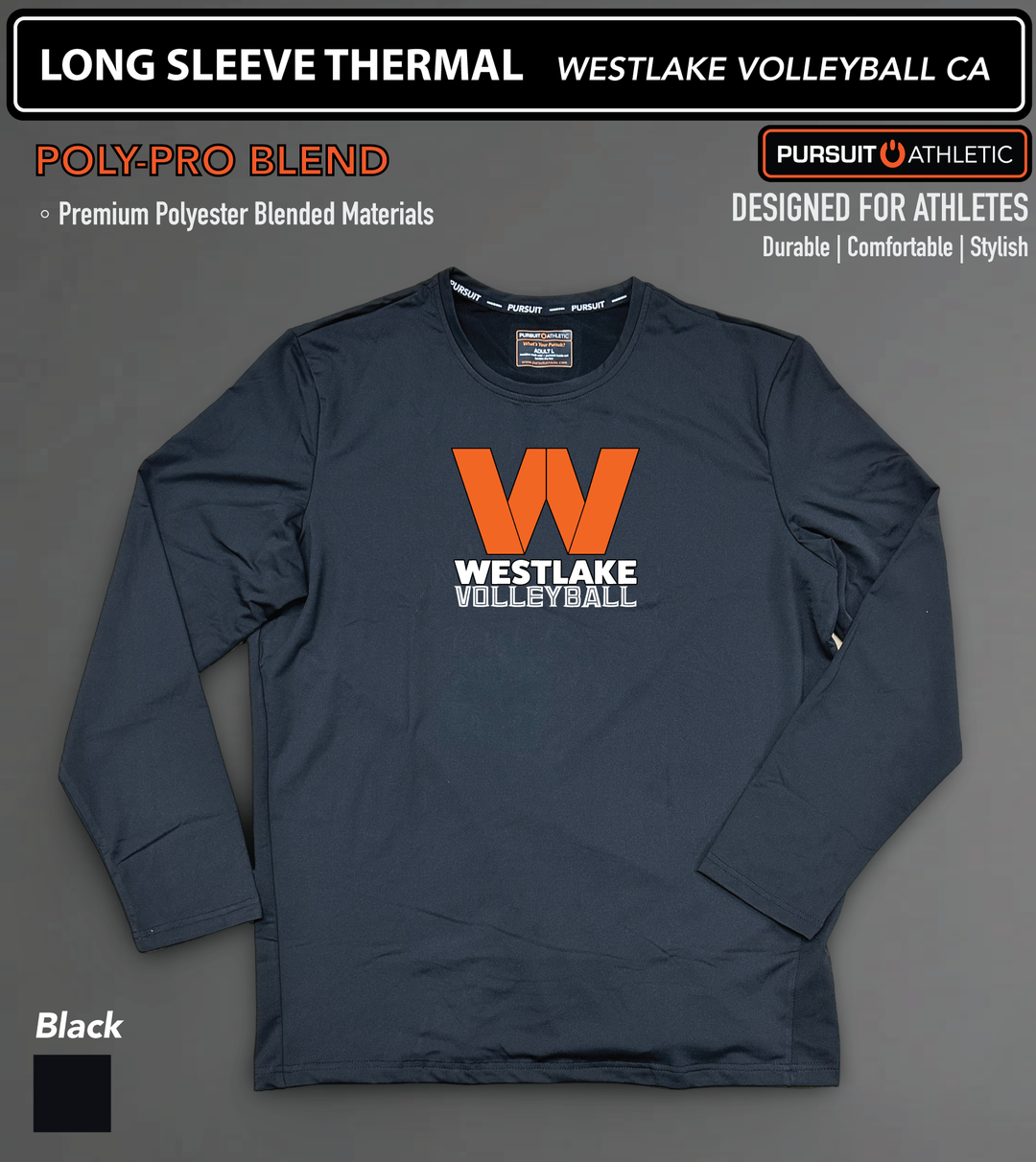 LONG SLEEVE THERMAL | Poly-Pro Blend | Westlake Volleyball CA