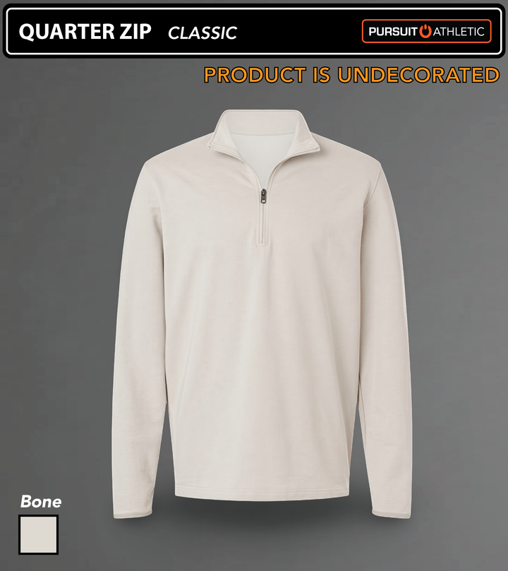 QUARTER ZIP | Classic | Undecorated - Bone