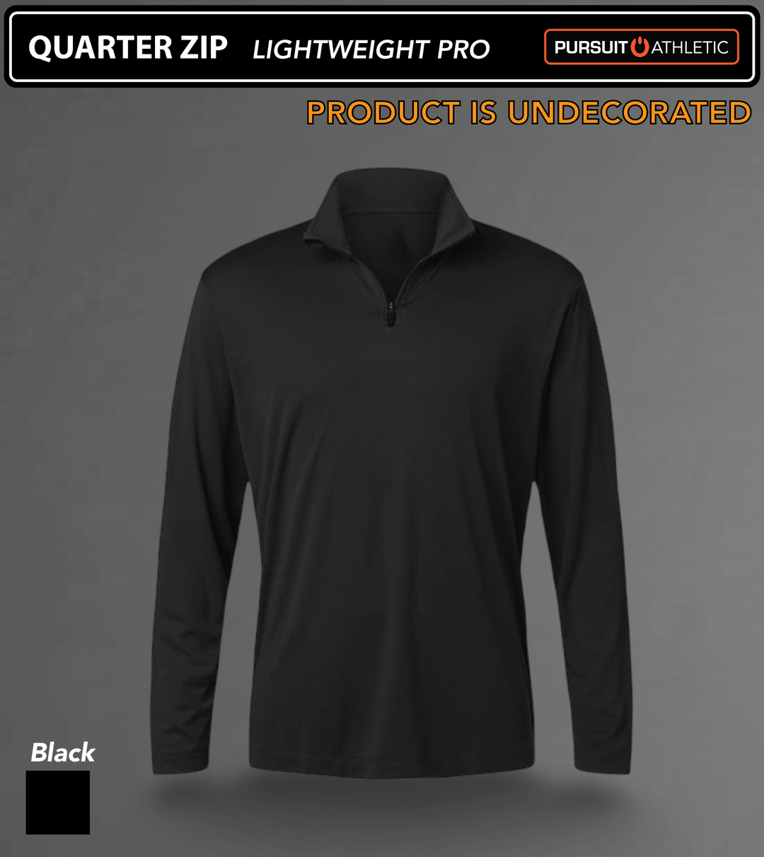 QUARTER ZIP | Lightweight Pro | Undecorated - Black