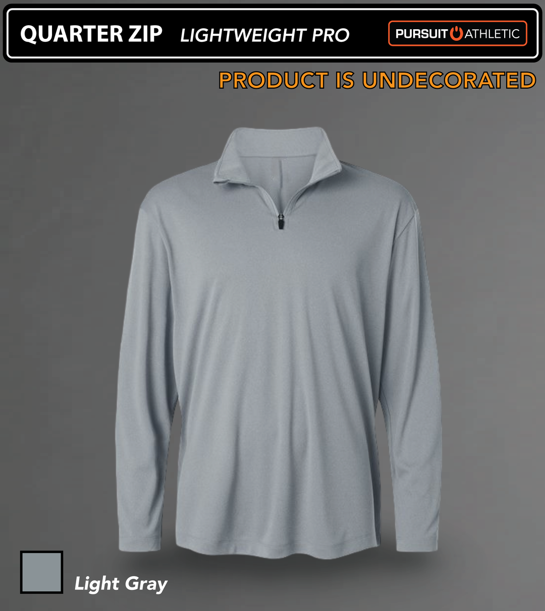 QUARTER ZIP | Lightweight Pro | Undecorated - Light Gray