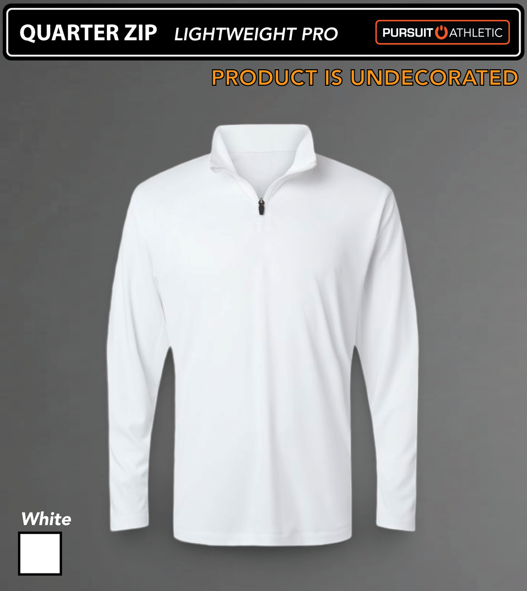QUARTER ZIP | Lightweight Pro | Undecorated - White