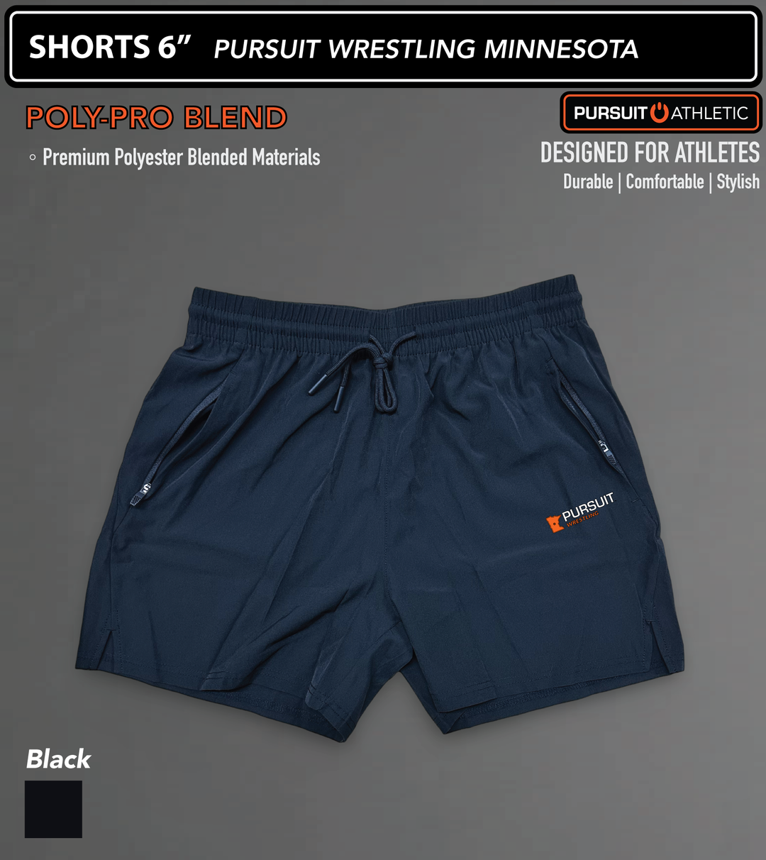 SHORTS | Poly-Pro Blend | Pursuit Wrestling Minnesota