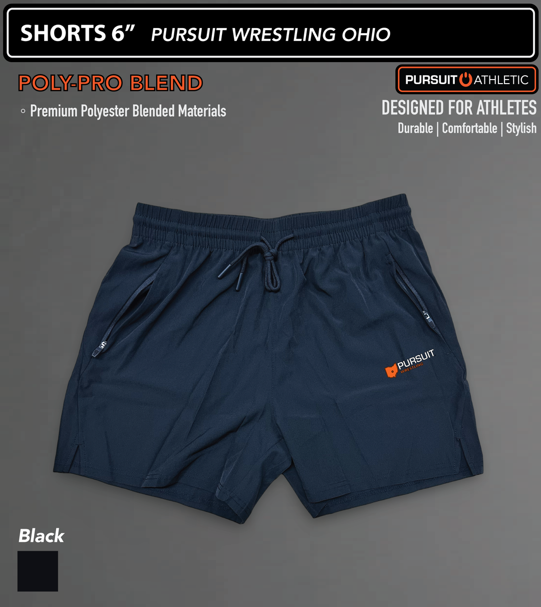 SHORTS | Poly-Pro Blend | Pursuit Wrestling Ohio