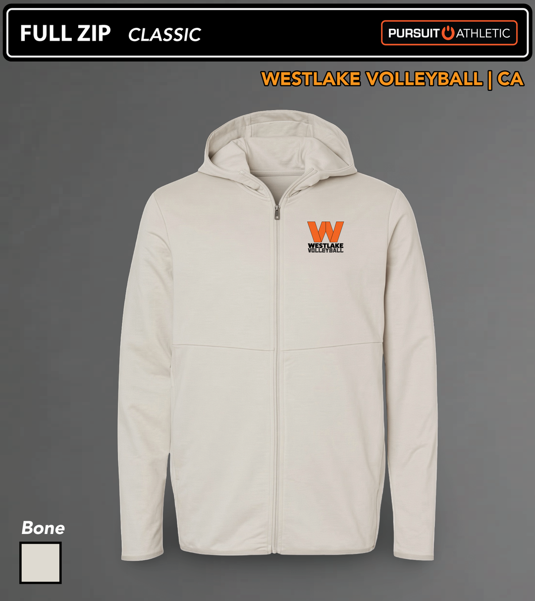 Westlake-Volleyball FULL-ZIP Classic Bone