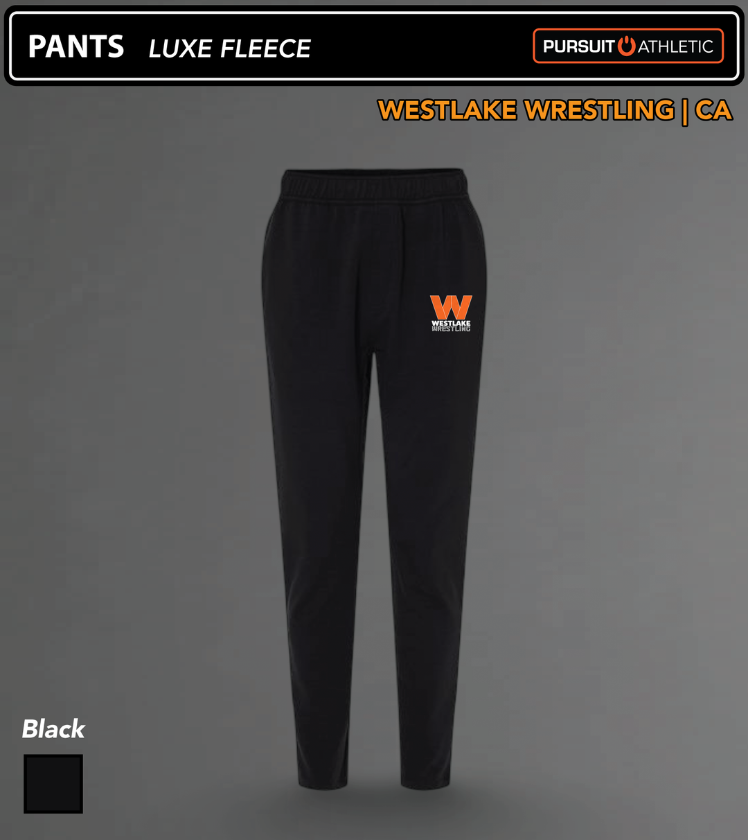 Westlake-Wrestling PANTS Luxe-Fleece Black