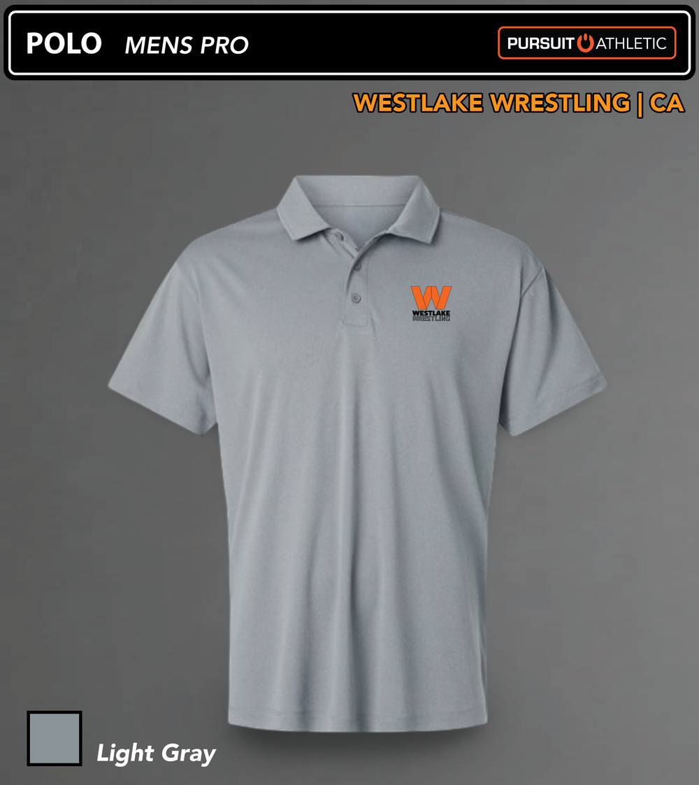 Westlake-Wrestling POLO Mens-Pro Light-Gray